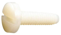 Made in USA - #10-24 UNC, 1" Length Under Head Slotted Drive Machine Screw - Binding Head, Grade 6/6 Nylon, Uncoated, Without Washer - Eagle Tool & Supply
