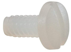 Made in USA - #4-40 UNC, 1/4" Length Under Head Slotted Drive Machine Screw - Binding Head, Grade 6/6 Nylon, Uncoated, Without Washer - Eagle Tool & Supply