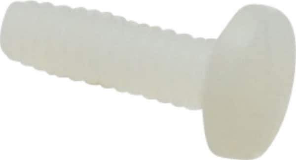Made in USA - #4-40 UNC, 3/8" Length Under Head Slotted Drive Machine Screw - Binding Head, Grade 6/6 Nylon, Uncoated, Without Washer - Eagle Tool & Supply