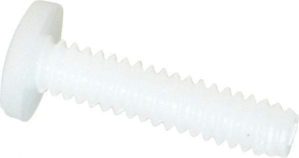 Made in USA - #4-40 UNC, 1/2" Length Under Head Slotted Drive Machine Screw - Binding Head, Grade 6/6 Nylon, Uncoated, Without Washer - Eagle Tool & Supply