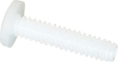 Made in USA - #4-40 UNC, 1/2" Length Under Head Slotted Drive Machine Screw - Binding Head, Grade 6/6 Nylon, Uncoated, Without Washer - Eagle Tool & Supply