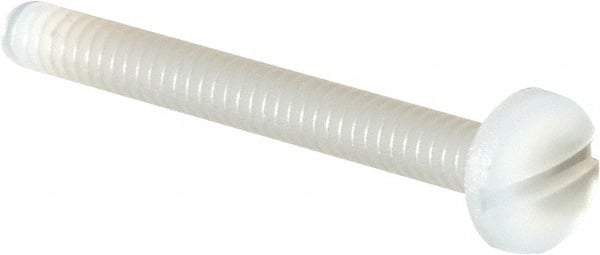 Made in USA - #4-40 UNC, 1" Length Under Head Slotted Drive Machine Screw - Binding Head, Grade 6/6 Nylon, Uncoated, Without Washer - Eagle Tool & Supply