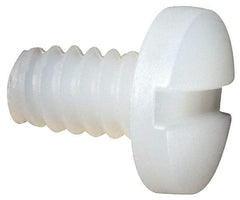 Made in USA - #6-32 UNC, 1/4" Length Under Head Slotted Drive Machine Screw - Binding Head, Grade 6/6 Nylon, Uncoated, Without Washer - Eagle Tool & Supply