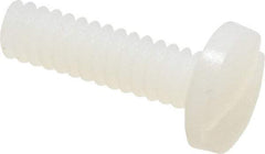 Made in USA - #6-32 UNC, 1/2" Length Under Head Slotted Drive Machine Screw - Binding Head, Grade 6/6 Nylon, Uncoated, Without Washer - Eagle Tool & Supply