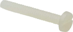 Made in USA - #6-32 UNC, 1" Length Under Head Slotted Drive Machine Screw - Binding Head, Grade 6/6 Nylon, Uncoated, Without Washer - Eagle Tool & Supply