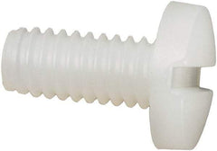 Made in USA - #8-32 UNC, 3/8" Length Under Head Slotted Drive Machine Screw - Binding Head, Grade 6/6 Nylon, Uncoated, Without Washer - Eagle Tool & Supply