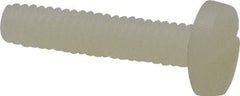 Made in USA - #8-32 UNC, 3/4" Length Under Head Slotted Drive Machine Screw - Binding Head, Grade 6/6 Nylon, Uncoated, Without Washer - Eagle Tool & Supply