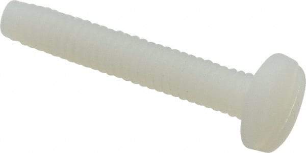 Made in USA - #8-32 UNC, 1" Length Under Head Slotted Drive Machine Screw - Binding Head, Grade 6/6 Nylon, Uncoated, Without Washer - Eagle Tool & Supply