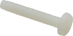 Made in USA - #8-32 UNC, 1" Length Under Head Slotted Drive Machine Screw - Binding Head, Grade 6/6 Nylon, Uncoated, Without Washer - Eagle Tool & Supply