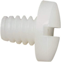 Made in USA - #10-24 UNC, 1/4" Length Under Head Slotted Drive Machine Screw - Binding Head, Grade 6/6 Nylon, Uncoated, Without Washer - Eagle Tool & Supply
