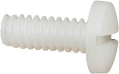Made in USA - #10-24 UNC, 1/2" Length Under Head Slotted Drive Machine Screw - Binding Head, Grade 6/6 Nylon, Uncoated, Without Washer - Eagle Tool & Supply