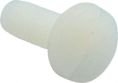 Made in USA - #10-32 UNF, 1/2" Length Under Head Slotted Drive Machine Screw - Binding Head, Grade 6/6 Nylon, Uncoated, Without Washer - Eagle Tool & Supply