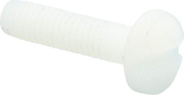 Made in USA - #10-32 UNF, 3/4" Length Under Head Slotted Drive Machine Screw - Binding Head, Grade 6/6 Nylon, Uncoated, Without Washer - Eagle Tool & Supply