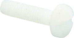 Made in USA - #10-32 UNF, 3/4" Length Under Head Slotted Drive Machine Screw - Binding Head, Grade 6/6 Nylon, Uncoated, Without Washer - Eagle Tool & Supply