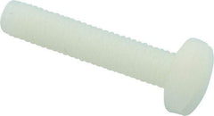 Made in USA - #10-32 UNF, 1" Length Under Head Slotted Drive Machine Screw - Binding Head, Grade 6/6 Nylon, Uncoated, Without Washer - Eagle Tool & Supply