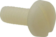 Made in USA - 1/4-20 UNC, 5/8" Length Under Head Slotted Drive Machine Screw - Binding Head, Grade 6/6 Nylon, Uncoated, Without Washer - Eagle Tool & Supply