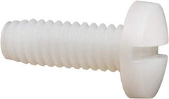 Made in USA - 1/4-20 UNC, 3/4" Length Under Head Slotted Drive Machine Screw - Binding Head, Grade 6/6 Nylon, Uncoated, Without Washer - Eagle Tool & Supply