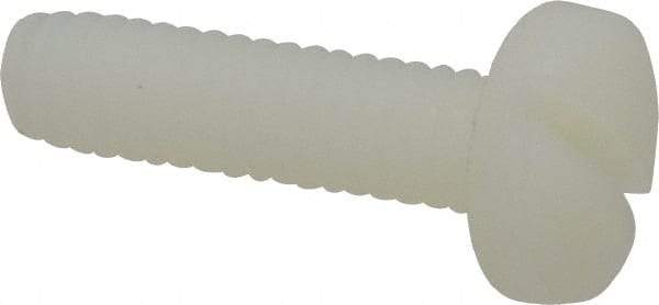 Made in USA - 1/4-20 UNC, 1" Length Under Head Slotted Drive Machine Screw - Binding Head, Grade 6/6 Nylon, Uncoated, Without Washer - Eagle Tool & Supply