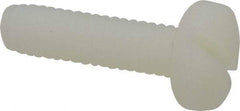 Made in USA - 1/4-20 UNC, 1" Length Under Head Slotted Drive Machine Screw - Binding Head, Grade 6/6 Nylon, Uncoated, Without Washer - Eagle Tool & Supply