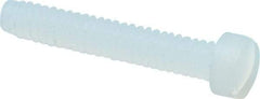 Made in USA - #2-56 UNC, 1/2" Length Under Head Slotted Drive Machine Screw - Fillister Head, Grade 6/6 Nylon, Uncoated, Without Washer - Eagle Tool & Supply