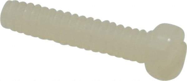 Made in USA - #4-40 UNC, 1/2" Length Under Head Slotted Drive Machine Screw - Fillister Head, Grade 6/6 Nylon, Uncoated, Without Washer - Eagle Tool & Supply