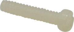 Made in USA - #4-40 UNC, 1/2" Length Under Head Slotted Drive Machine Screw - Fillister Head, Grade 6/6 Nylon, Uncoated, Without Washer - Eagle Tool & Supply