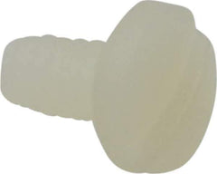 Made in USA - #6-32 UNC, 1/4" Length Under Head Slotted Drive Machine Screw - Fillister Head, Grade 6/6 Nylon, Uncoated, Without Washer - Eagle Tool & Supply