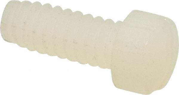 Made in USA - #6-32 UNC, 3/8" Length Under Head Slotted Drive Machine Screw - Fillister Head, Grade 6/6 Nylon, Uncoated, Without Washer - Eagle Tool & Supply