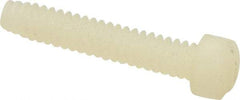 Made in USA - #6-32 UNC, 3/4" Length Under Head Slotted Drive Machine Screw - Fillister Head, Grade 6/6 Nylon, Uncoated, Without Washer - Eagle Tool & Supply