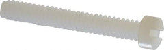 Made in USA - #6-32 UNC, 1" Length Under Head Slotted Drive Machine Screw - Fillister Head, Grade 6/6 Nylon, Uncoated, Without Washer - Eagle Tool & Supply