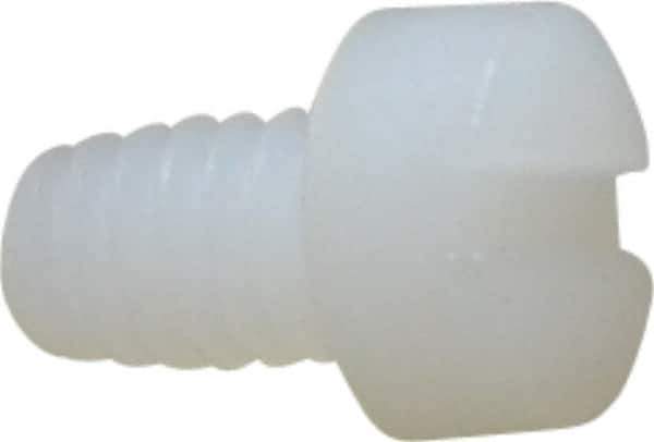 Made in USA - #8-32 UNC, 1/4" Length Under Head Slotted Drive Machine Screw - Fillister Head, Grade 6/6 Nylon, Uncoated, Without Washer - Eagle Tool & Supply