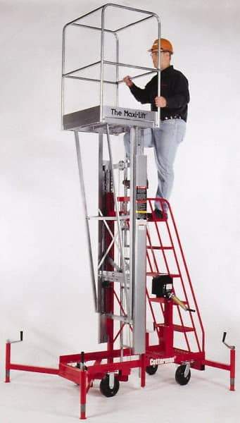 Cotterman - 300 Lb Capacity, 79" Lift Height, Winch Platform Base Manually Operated Lift - 6'7" Minimum Operating Height - Eagle Tool & Supply