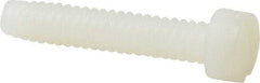 Made in USA - #10-24 UNC, 1" Length Under Head Slotted Drive Machine Screw - Fillister Head, Grade 6/6 Nylon, Uncoated, Without Washer - Eagle Tool & Supply