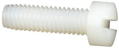 Made in USA - #10-32 UNF, 5/8" Length Under Head Slotted Drive Machine Screw - Fillister Head, Grade 6/6 Nylon, Uncoated, Without Washer - Eagle Tool & Supply