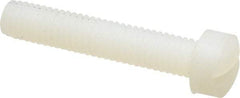 Made in USA - #10-32 UNF, 1" Length Under Head Slotted Drive Machine Screw - Fillister Head, Grade 6/6 Nylon, Uncoated, Without Washer - Eagle Tool & Supply