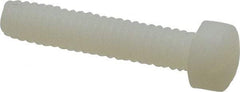 Made in USA - 1/4-20 UNC, 1-1/4" Length Under Head Slotted Drive Machine Screw - Fillister Head, Grade 6/6 Nylon, Uncoated, Without Washer - Eagle Tool & Supply