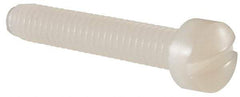 Made in USA - 1/4-20 UNC, 1-1/2" Length Under Head Slotted Drive Machine Screw - Fillister Head, Grade 6/6 Nylon, Uncoated, Without Washer - Eagle Tool & Supply