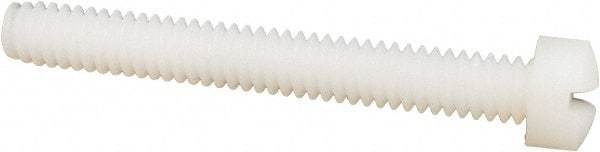 Made in USA - 1/4-20 UNC, 2" Length Under Head Slotted Drive Machine Screw - Fillister Head, Grade 6/6 Nylon, Uncoated, Without Washer - Eagle Tool & Supply
