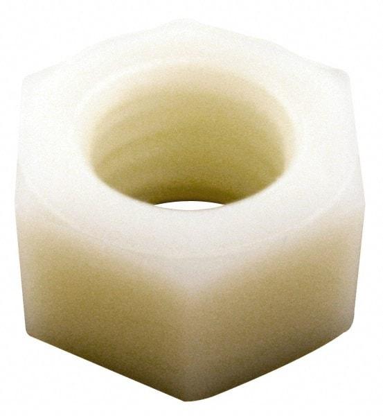 Made in USA - 5/8-11 UNC Nylon Right Hand Hex Nut - 23.5mm Across Flats, 13.97mm High, Uncoated - Eagle Tool & Supply