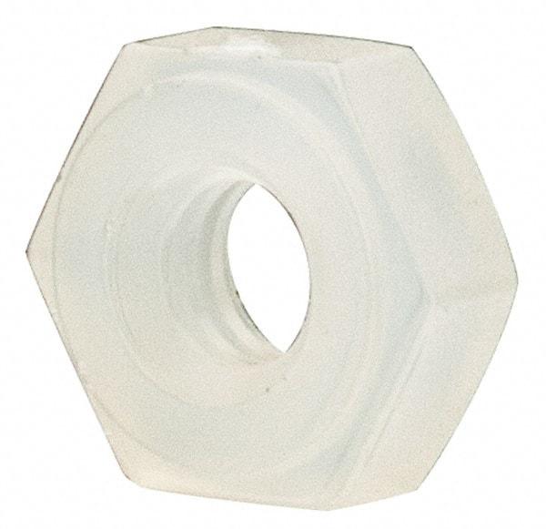 Made in USA - #2-56 UNC Nylon Right Hand Hex Nut - 4.57mm Across Flats, 1.78mm High, Uncoated - Eagle Tool & Supply