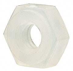 Made in USA - #2-56 UNC Nylon Right Hand Hex Nut - 4.57mm Across Flats, 1.78mm High, Uncoated - Eagle Tool & Supply