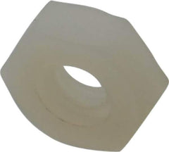 Made in USA - #10-24 UNC Nylon Right Hand Hex Nut - 9.27mm Across Flats, 3.43mm High, Uncoated - Eagle Tool & Supply