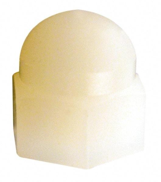 Made in USA - 5/16-18" UNC, 9/16" Width Across Flats, Uncoated Nylon Acorn Nut - 1/2" Overall Height - Eagle Tool & Supply