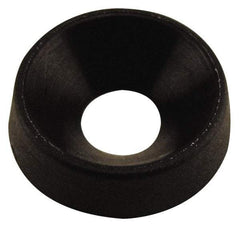 Made in USA - 4.06mm Thick, Black Oxide Finish, Nylon, Standard Countersunk Washer - 5.72mm ID x 15.47mm OD - Eagle Tool & Supply