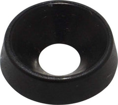 Made in USA - 3.86mm Thick, Black Oxide Finish, Nylon, Standard Countersunk Washer - 4.98mm ID x 14.61mm OD - Eagle Tool & Supply