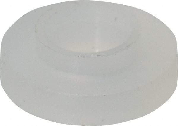 Made in USA - #4 Screw, 1/32" Shoulder Length, Nylon Shoulder Washer - Natural, 0.235" Flange Diam, 3/64" Flange Thickness, 0.115" ID, 0.145" OD - Eagle Tool & Supply