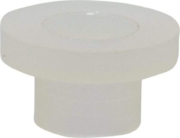 Made in USA - #8 Screw, 1/8" Shoulder Length, Nylon Shoulder Washer - Natural, 11/32" Flange Diam, 1/16" Flange Thickness, 0.173" ID, 0.205" OD - Eagle Tool & Supply