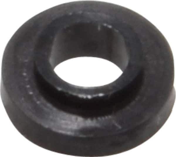 Made in USA - #4 Screw, 1/32" Shoulder Length, Nylon Shoulder Washer - Black, 0.235" Flange Diam, 3/64" Flange Thickness, 0.115" ID, 0.145" OD - Eagle Tool & Supply