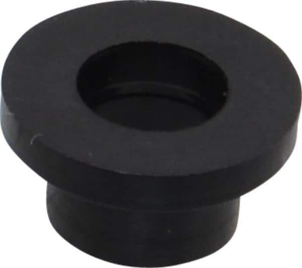Made in USA - #10 Screw, 9/64" Shoulder Length, Nylon Shoulder Washer - Black, 0.399" Flange Diam, 1/16" Flange Thickness, 0.2" ID, 0.26" OD - Eagle Tool & Supply