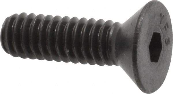 Value Collection - 1/4-20 UNC Hex Socket Drive, 82° Flat Screw - Alloy Steel, Black Oxide Finish, Fully Threaded, 7/8" OAL - Eagle Tool & Supply